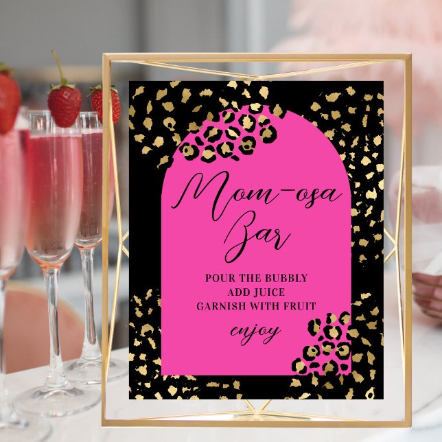Pink Leopard Print Mum-osa Bar Sign (Creator Uploaded)