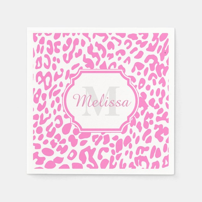 Pink Leopard Print Napkin (Front)