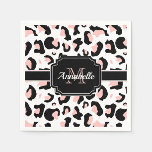 Pink Leopard Print Napkin