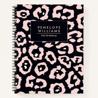 Pink Leopard Print Notebook