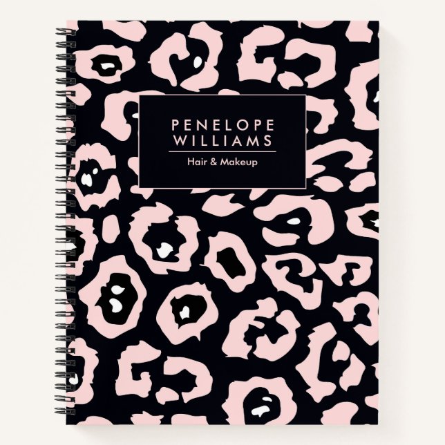 Pink Leopard Print Notebook (Front)