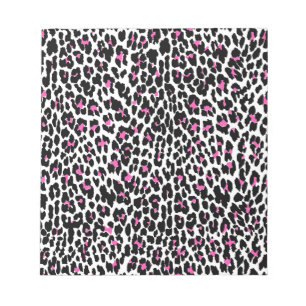 pink leopard print notepad