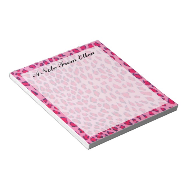 Pink Leopard Print Notepad (Angled)
