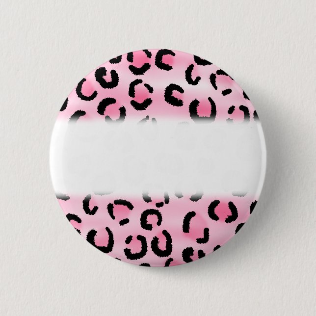 Pink Leopard Print Pattern. 6 Cm Round Badge (Front)