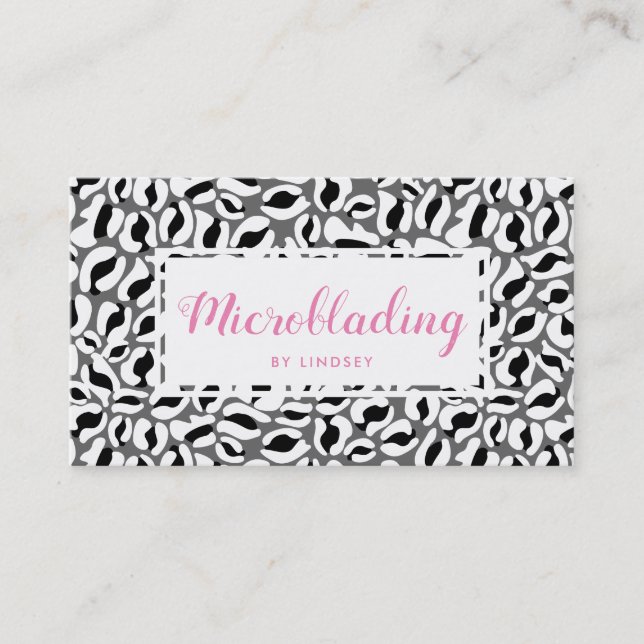 Pink Leopard Print Pattern Beauty Spray Tan Salon Business Card (Front)