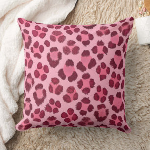 Pink Leopard Print Pattern Cushion
