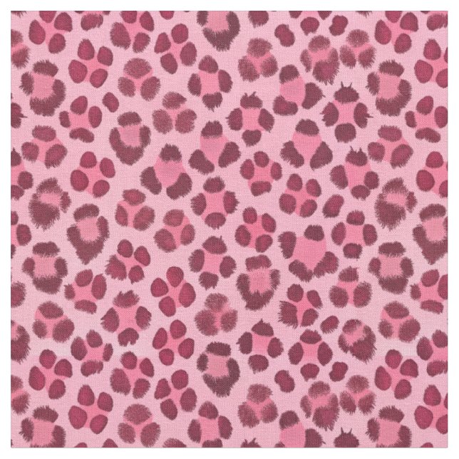 Pink Leopard Print Pattern Fabric (Close Up)
