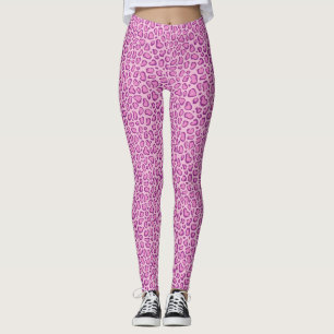 Pink leopard print pattern  leggings