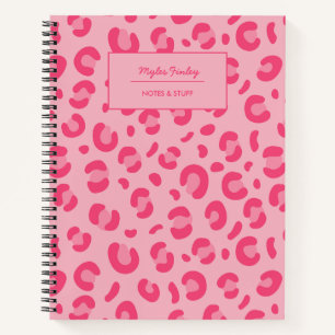 Pink Leopard Print Pattern Notebook
