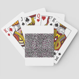 pink leopard print playing cards