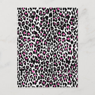 pink leopard print postcard
