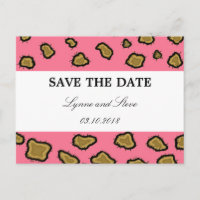 Pink Leopard Print Save the Date