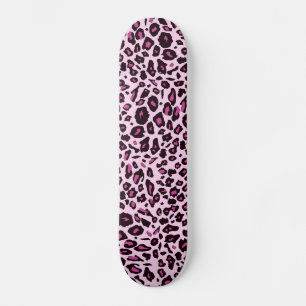 Pink leopard print skateboard