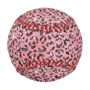 Pink leopard Print Sparkle Glitter Baseball