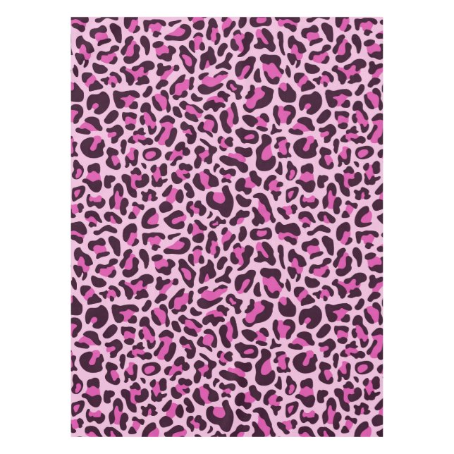 Pink Leopard Print Tablecloth (Front)