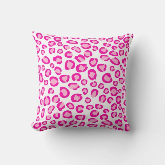 Pink leopard print throw pillow (Front)