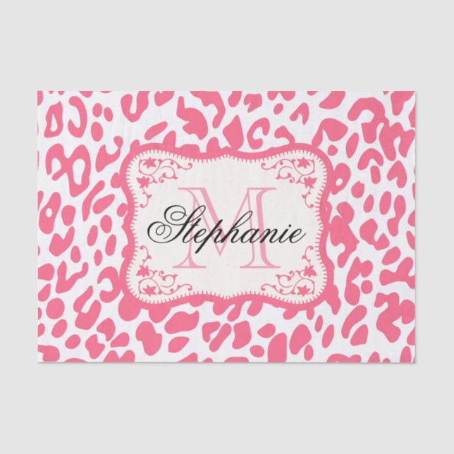 Pink Leopard Print Tissue Paper (Front)
