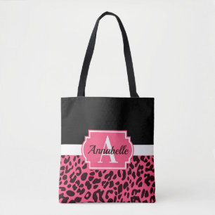Pink Leopard Print Tote Bag