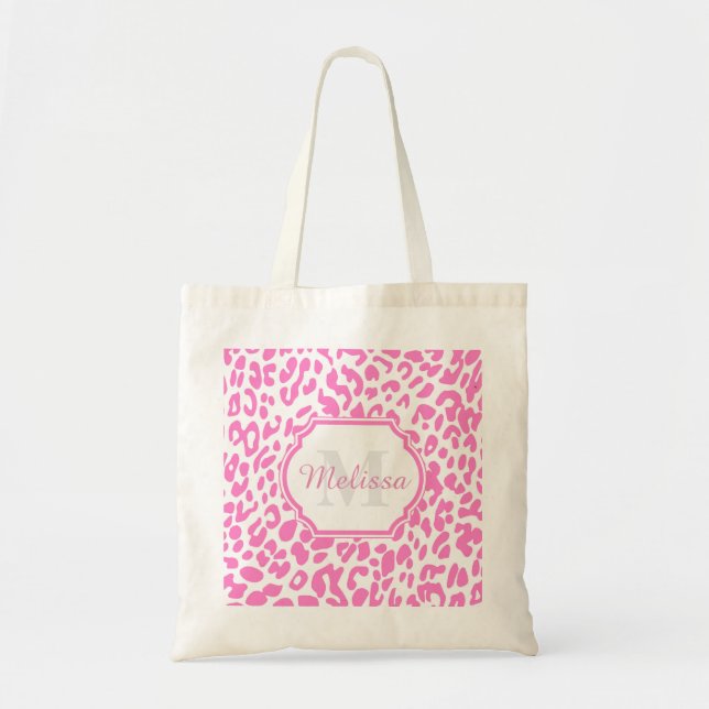 Pink Leopard Print Tote Bag (Front)