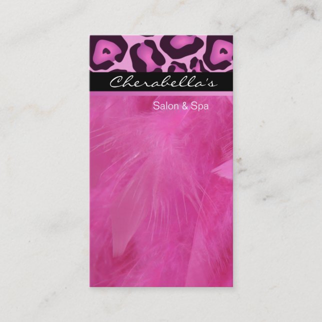Pink Leopard Salon & Spa Massage Business Card (Front)