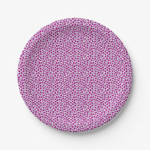 pink leopard skin pattern paper plate