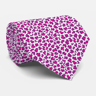 pink leopard skin pattern tie
