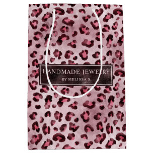 Pink Leopard Small Business Product Packaging Medium Gift Bag