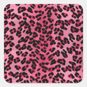 Pink leopard spots shades pattern square sticker