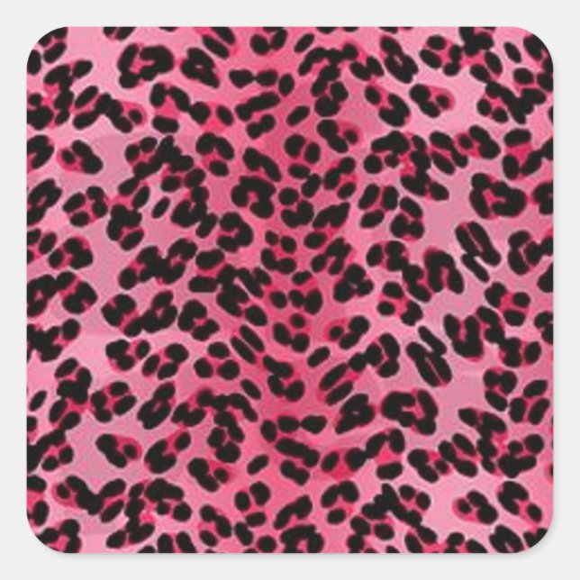 Pink leopard spots shades pattern square sticker (Front)