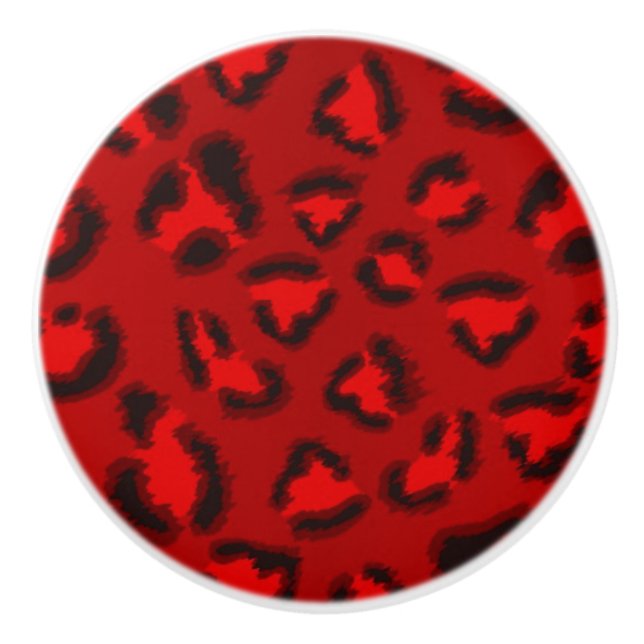 Pink leopard texture pattern. ceramic knob (Front)