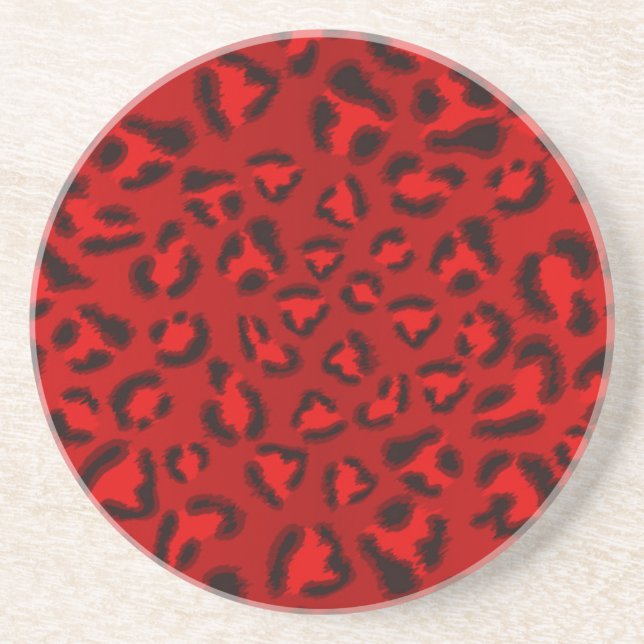 Pink leopard texture pattern. coaster (Front)