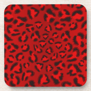 Pink leopard texture pattern. coaster
