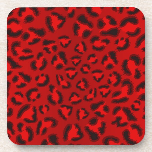 Pink leopard texture pattern. coaster (Front)