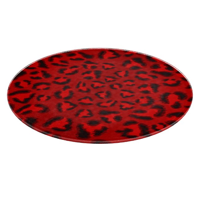 Pink leopard texture pattern. cutting board (Corner)