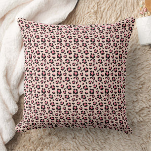 Pink Leopard Throw Pillow, Home Decor Throw Pillow