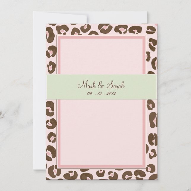 Pink Leopard Wedding Invitation (Front)