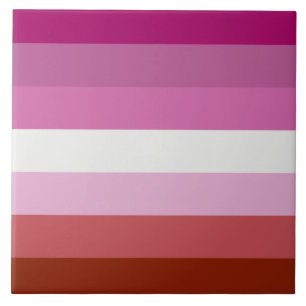 Pink Lesbian Pride Flag Ceramic Tile