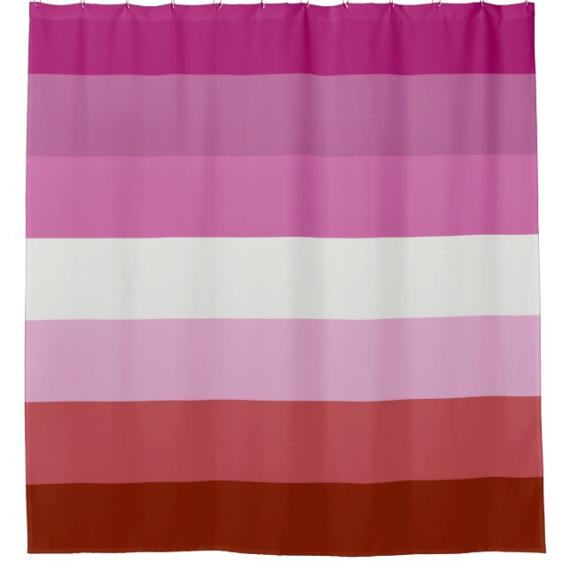 Pink Lesbian Pride Flag Shower Curtain (Front)