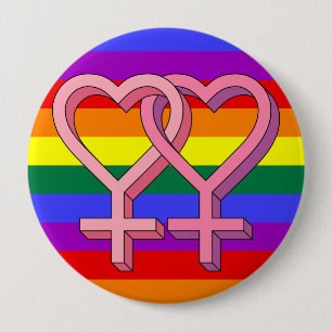 PInk Lesbian Symbol LGBT Equality Button