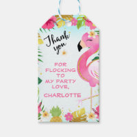 Pink Let's Flamingle Floral Foliage Birthday