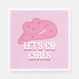 Pink Let's Go Girls Cowboy Hat Rodeo Napkin