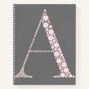 Pink Letter A Journal – Minimal Aesthetic Notebook