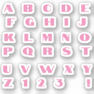 Pink letter alphabet sticker