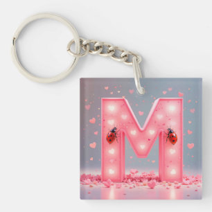 Pink Letter M For Personalised Everyday Accessorie Key Ring