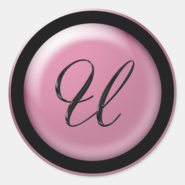 Pink Letter U Sticker (Front)