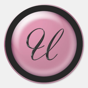 Pink Letter U Sticker