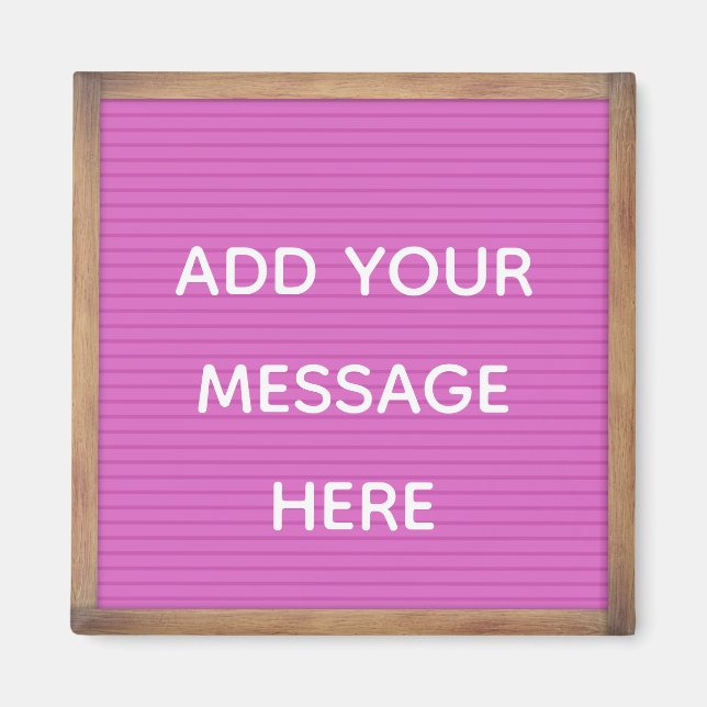 Pink Letterboard in Frame Custom Message  Magnet (Front)