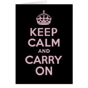 Pink Letters On Black  Keep Calm and Carry On