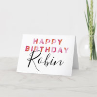 Pink Letters Simple Style Personalized Birthday
