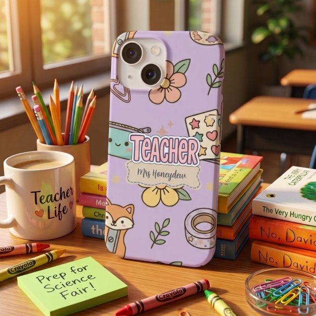 Pink Letters Teacher  School Pattern  Case-Mate iPhone Case (Creator Uploaded)